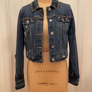 American Eagle cropped jean jacket with studs